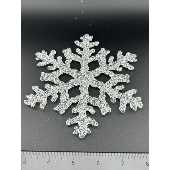 Vintage Hand Spun Glass Snowflake Ornaments Set of 4 1990s NIB - Picture 3 of 6